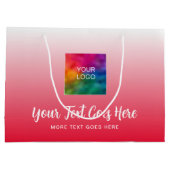 Erstellen Sie Ihr eigenes Logo hier Red Template M Große Geschenktüte (Rückseite)