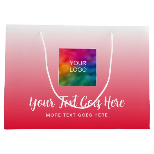 Erstellen Sie Ihr eigenes Logo hier Red Template M Große Geschenktüte (Rückseite)