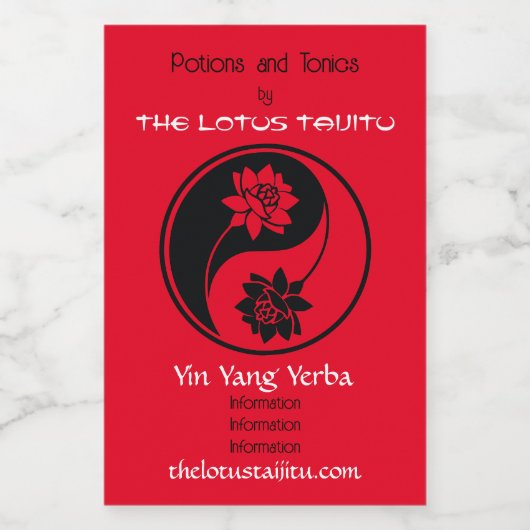 Erstellen Sie Ihr eigenes Lotus Yin Yang-Symbol Weinetikett (Einzelnes Label)