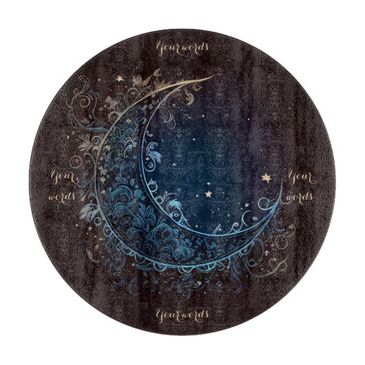 Erstellen Sie Ihr eigenes magisches Filigree Moon  Schneidebrett (Vorderseite)
