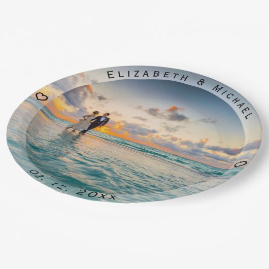 Erstellen Sie Ihr eigenes maßgeschneidertes Brautp Pappteller (Schrägansicht)