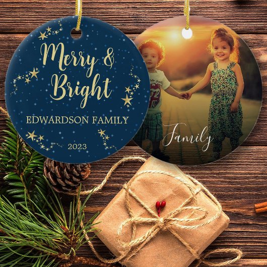Erstellen Sie Ihr eigenes Merry & Bright Foto Keramik Ornament