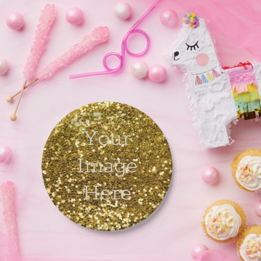 Erstellen Sie Ihr eigenes Metallgold Glitzer Imita Pappteller (Party)