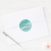 Erstellen Sie Ihr eigenes Metallic Aqua Aquamarine Runder Aufkleber (Umschlag)