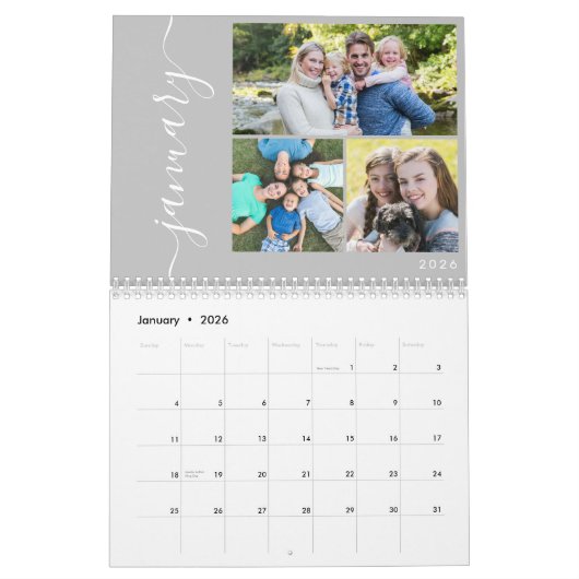 Erstellen Sie Ihr eigenes Minimal-3-Foto-Collage-S Kalender (Jan 2026)