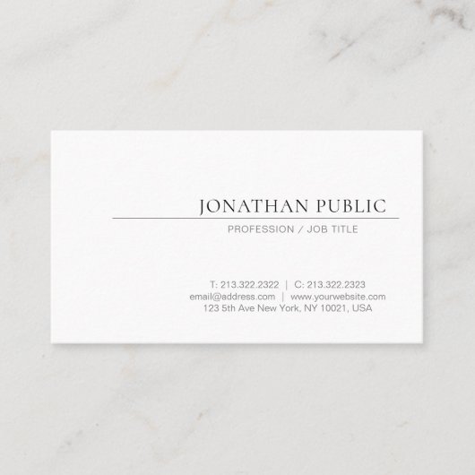 Erstellen Sie Ihr eigenes minimalistisches Design Visitenkarte (Vorderseite)