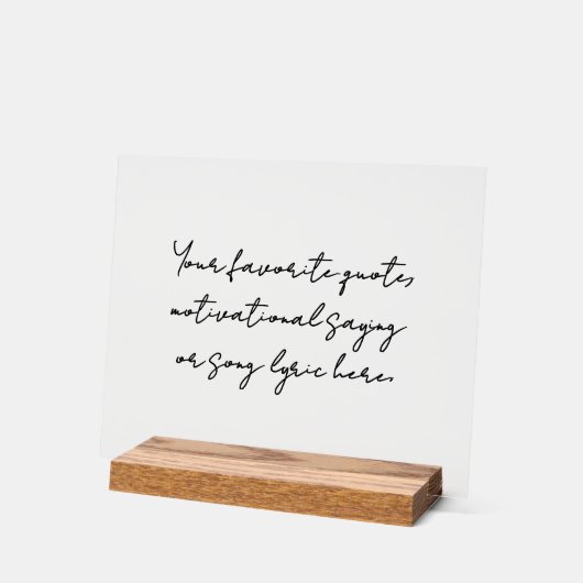 Erstellen Sie Ihr eigenes Minimalistisches Skripta Acrylschild (Winkel)