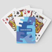 Erstellen Sie Ihr eigenes Monogramm Modernes Blau Spielkarten (Rückseite)