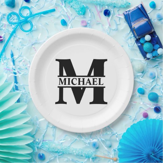 Erstellen Sie Ihr eigenes Monogramm Pappteller (Party)
