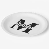 Erstellen Sie Ihr eigenes Monogramm Pappteller (Schrägansicht)