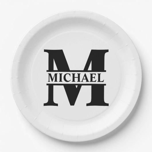 Erstellen Sie Ihr eigenes Monogramm Pappteller (Vorderseite)