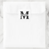 Erstellen Sie Ihr eigenes Monogramm Quadratischer Aufkleber (Tasche)