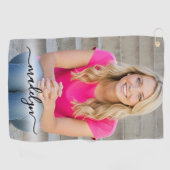 Erstellen Sie Ihr eigenes Monogrammfoto Golfhandtuch (Horizontal)