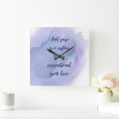 Erstellen Sie Ihr eigenes Motivierend Wasserfarban Quadratische Wanduhr (Zuhause)