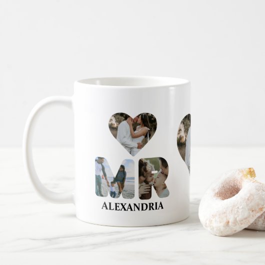 Erstellen Sie Ihr eigenes Mr. and Mrs. Foto Matchi Kaffeetasse (Mit Donut)
