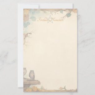 Erstellen Sie Ihr eigenes mystisches Herbst-Eulen- Briefpapier