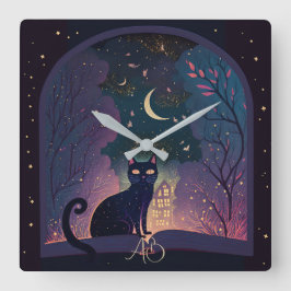 Erstellen Sie Ihr eigenes mystisches Zauberfenster Quadratische Wanduhr