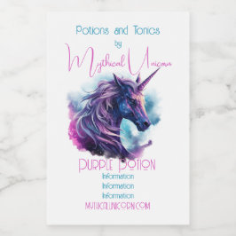 Erstellen Sie Ihr eigenes mythisches Lila Einhorn Lebensmitteletikett
