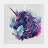 Erstellen Sie Ihr eigenes mythisches Lila Einhorn Ornament Aus Glas (Rückseite)