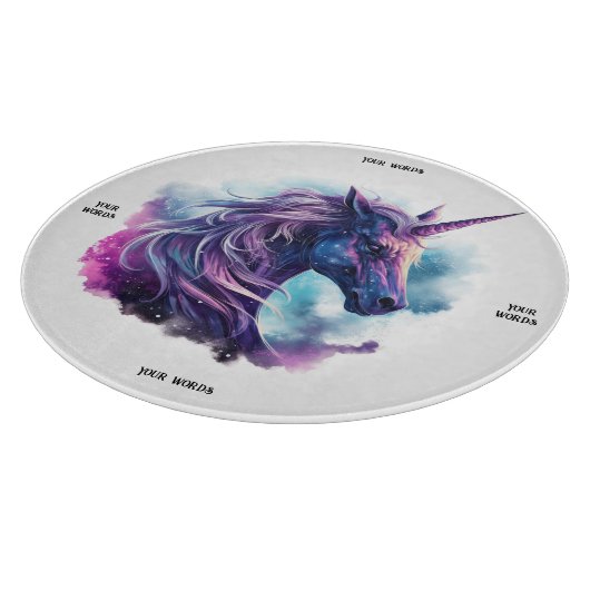 Erstellen Sie Ihr eigenes mythisches Lila Einhorn Schneidebrett (Ecke)