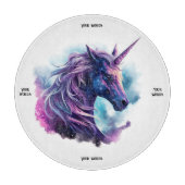 Erstellen Sie Ihr eigenes mythisches Lila Einhorn Schneidebrett (Vorderseite)