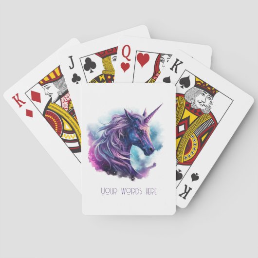 Erstellen Sie Ihr eigenes mythisches Lila Einhorn Spielkarten (Rückseite)