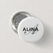 Erstellen Sie Ihr eigenes Namensmonogramm-Design 1 Button (Vorne & Hinten)