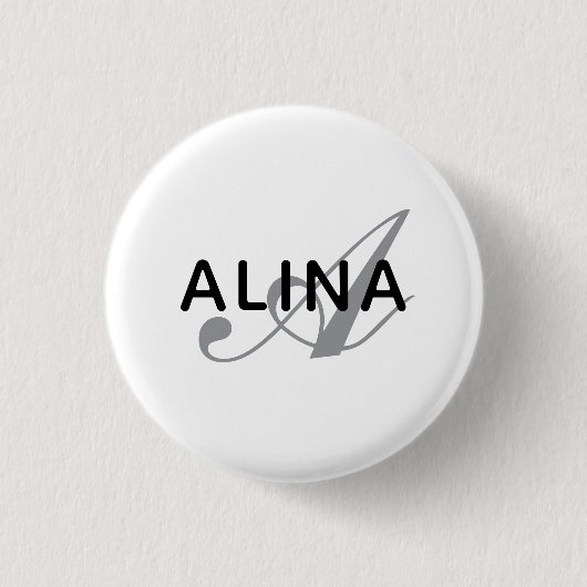 Erstellen Sie Ihr eigenes Namensmonogramm-Design 1 Button (Vorderseite)