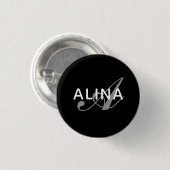 Erstellen Sie Ihr eigenes Namensmonogramm-Design 1 Button (Vorne & Hinten)