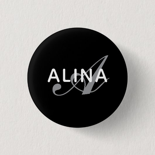Erstellen Sie Ihr eigenes Namensmonogramm-Design 1 Button (Vorderseite)