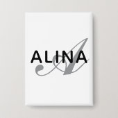 Erstellen Sie Ihr eigenes Namensmonogramm-Design-R Button (Vorderseite)