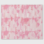 erstellen Sie Ihr eigenes Namensmuster. Rosa Weltk Geschenkpapier (Flach)