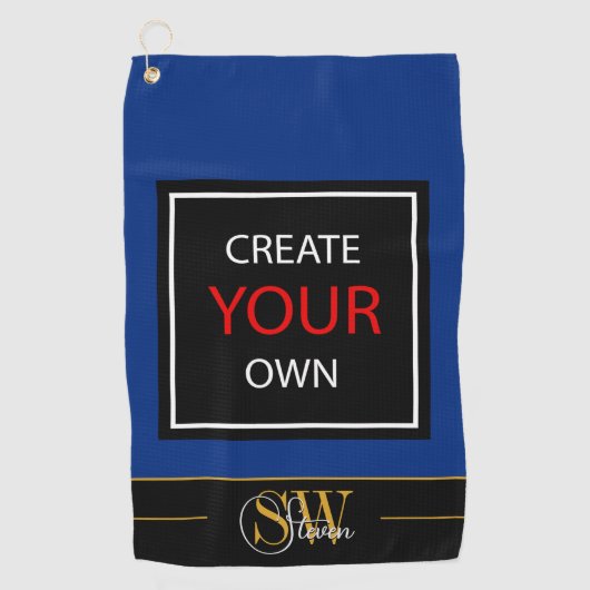 Erstellen Sie Ihr eigenes Navy Blue - mit Monogram Golfhandtuch (Vorderseite)