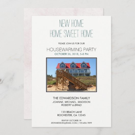Erstellen Sie Ihr eigenes neues Zuhause Housewarmi Einladung (Vorne/Hinten)