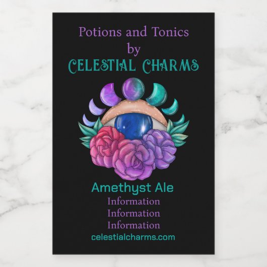 Erstellen Sie Ihr eigenes Niedliches Auge, Mond un Weinetikett (Einzelnes Label)