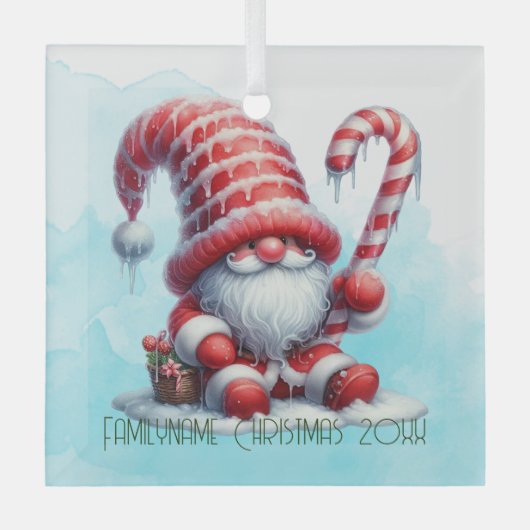 Erstellen Sie Ihr eigenes Niedliches Peppermint We Ornament Aus Glas (Vorderseite)