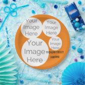 Erstellen Sie Ihr eigenes, orangefarbenes Foto Pappteller (Party)