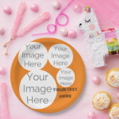 Erstellen Sie Ihr eigenes, orangefarbenes Foto Pappteller (Party)