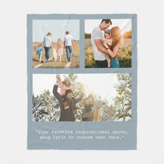 Erstellen Sie Ihr eigenes Personalisiertes 3-Foto Fleecedecke (Vorderseite)