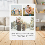 Erstellen Sie Ihr eigenes Personalisiertes 3-Foto  Fotoplatte<br><div class="desc">Erstellen Sie Ihr eigenes Foto und Ihre Anführungsplakette. Enthält drei Ihrer Fotos und personalisierten Text in minimalistischer Schrift Typografie.</div>