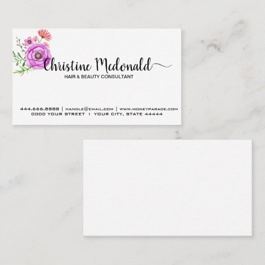 Erstellen Sie Ihr eigenes Personalisiertes Blumend Visitenkarte (Vorne/Hinten)
