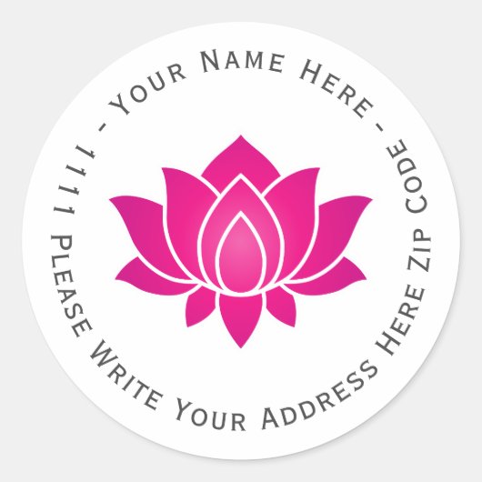 Erstellen Sie Ihr eigenes Pink Blooming Lotus Blum Runder Aufkleber (Vorderseite)