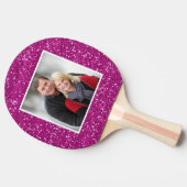 Erstellen Sie Ihr eigenes Pink-Glitzer-Foto Tischtennis Schläger (Seitenansicht)
