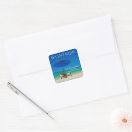 Erstellen Sie Ihr eigenes Produktmarken-Beach-Them Quadratischer Aufkleber