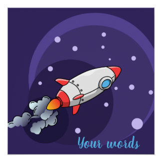 Erstellen Sie Ihr eigenes Raketenschiff Lila Poster