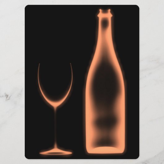 Erstellen Sie Ihr eigenes Rayglas & Flasche Menükarte (Rückseite)