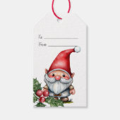 Erstellen Sie Ihr eigenes Red Christmas Gnome Geschenkanhänger (Vorderseite)