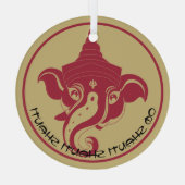Erstellen Sie Ihr eigenes Red & Gold Ganesh Ornament Aus Glas (Rückseite)