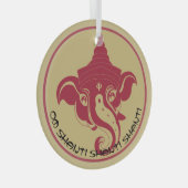 Erstellen Sie Ihr eigenes Red & Gold Ganesh Ornament Aus Glas (Vorderseite Rechts)