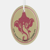 Erstellen Sie Ihr eigenes Red & Gold Ganesh Ornament Aus Glas (Vorderseite links)